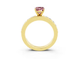 Yellow gold Emerald Cut Cut Channel Set Diamond Engagement Ring with Four-Prong Setting_3