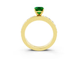 Yellow gold Emerald Cut Cut Channel Set Diamond Engagement Ring with Four-Prong Setting_3