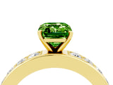 Yellow gold Emerald Cut Cut Channel Set Diamond Engagement Ring with Four-Prong Setting_4