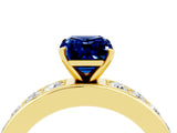 Yellow gold Emerald Cut Cut Channel Set Diamond Engagement Ring with Four-Prong Setting_4