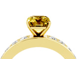 Yellow gold Emerald Cut Cut Channel Set Diamond Engagement Ring with Four-Prong Setting_4