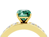 Yellow gold Emerald Cut Cut Channel Set Diamond Engagement Ring with Four-Prong Setting_4
