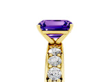 Yellow gold Emerald Cut Cut Channel Set Diamond Engagement Ring with Four-Prong Setting_5