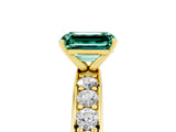 Yellow gold Emerald Cut Cut Channel Set Diamond Engagement Ring with Four-Prong Setting_5
