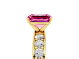 Yellow gold Emerald Cut Cut Channel Set Diamond Engagement Ring with Four-Prong Setting_5