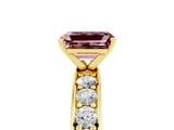Yellow gold Emerald Cut Cut Channel Set Diamond Engagement Ring with Four-Prong Setting_5