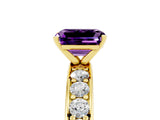 Yellow gold Emerald Cut Cut Channel Set Diamond Engagement Ring with Four-Prong Setting_5