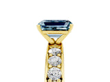 Yellow gold Emerald Cut Cut Channel Set Diamond Engagement Ring with Four-Prong Setting_5