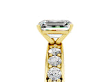 Yellow gold Emerald Cut Cut Channel Set Diamond Engagement Ring with Four-Prong Setting_5