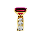 Yellow gold Emerald Cut Cut Channel Set Diamond Engagement Ring with Four-Prong Setting_5