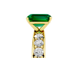 Yellow gold Emerald Cut Cut Channel Set Diamond Engagement Ring with Four-Prong Setting_5