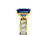 Yellow gold Emerald Cut Cut Channel Set Diamond Engagement Ring with Four-Prong Setting_5