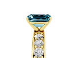Yellow gold Emerald Cut Cut Channel Set Diamond Engagement Ring with Four-Prong Setting_5