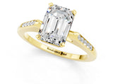 Yellow gold Emerald Cut Cut Channel Set Solitaire Engagement Ring with Four-Prong Setting_1