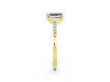 Yellow gold Emerald Cut Cut Channel Set Solitaire Engagement Ring with Four-Prong Setting_2
