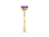 Yellow gold Emerald Cut Cut Channel Set Solitaire Engagement Ring with Four-Prong Setting_2
