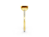 Yellow gold Emerald Cut Cut Channel Set Solitaire Engagement Ring with Four-Prong Setting_2