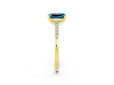 Yellow gold Emerald Cut Cut Channel Set Solitaire Engagement Ring with Four-Prong Setting_2