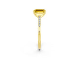 Yellow gold Emerald Cut Cut Channel Set Solitaire Engagement Ring with Four-Prong Setting_2