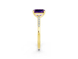 Yellow gold Emerald Cut Cut Channel Set Solitaire Engagement Ring with Four-Prong Setting_2