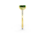 Yellow gold Emerald Cut Cut Channel Set Solitaire Engagement Ring with Four-Prong Setting_2