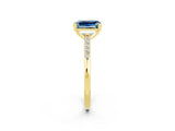 Yellow gold Emerald Cut Cut Channel Set Solitaire Engagement Ring with Four-Prong Setting_2