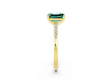 Yellow gold Emerald Cut Cut Channel Set Solitaire Engagement Ring with Four-Prong Setting_2