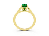 Yellow gold Emerald Cut Cut Channel Set Solitaire Engagement Ring with Four-Prong Setting_3