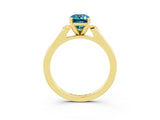Yellow gold Emerald Cut Cut Channel Set Solitaire Engagement Ring with Four-Prong Setting_3