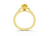 Yellow gold Emerald Cut Cut Channel Set Solitaire Engagement Ring with Four-Prong Setting_3