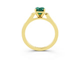 Yellow gold Emerald Cut Cut Channel Set Solitaire Engagement Ring with Four-Prong Setting_3