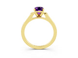 Yellow gold Emerald Cut Cut Channel Set Solitaire Engagement Ring with Four-Prong Setting_3