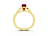 Yellow gold Emerald Cut Cut Channel Set Solitaire Engagement Ring with Four-Prong Setting_3