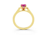 Yellow gold Emerald Cut Cut Channel Set Solitaire Engagement Ring with Four-Prong Setting_3