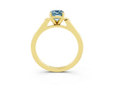 Yellow gold Emerald Cut Cut Channel Set Solitaire Engagement Ring with Four-Prong Setting_3