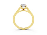 Yellow gold Emerald Cut Cut Channel Set Solitaire Engagement Ring with Four-Prong Setting_3