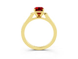 Yellow gold Emerald Cut Cut Channel Set Solitaire Engagement Ring with Four-Prong Setting_3