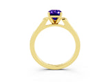 Yellow gold Emerald Cut Cut Channel Set Solitaire Engagement Ring with Four-Prong Setting_3