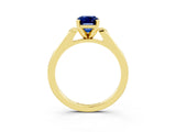 Yellow gold Emerald Cut Cut Channel Set Solitaire Engagement Ring with Four-Prong Setting_3