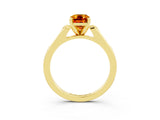 Yellow gold Emerald Cut Cut Channel Set Solitaire Engagement Ring with Four-Prong Setting_3