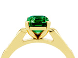 Yellow gold Emerald Cut Cut Channel Set Solitaire Engagement Ring with Four-Prong Setting_4