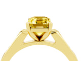 Yellow gold Emerald Cut Cut Channel Set Solitaire Engagement Ring with Four-Prong Setting_4