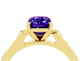 Yellow gold Emerald Cut Cut Channel Set Solitaire Engagement Ring with Four-Prong Setting_4