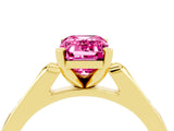 Yellow gold Emerald Cut Cut Channel Set Solitaire Engagement Ring with Four-Prong Setting_4