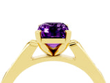 Yellow gold Emerald Cut Cut Channel Set Solitaire Engagement Ring with Four-Prong Setting_4
