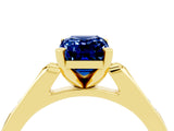 Yellow gold Emerald Cut Cut Channel Set Solitaire Engagement Ring with Four-Prong Setting_4