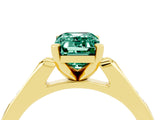 Yellow gold Emerald Cut Cut Channel Set Solitaire Engagement Ring with Four-Prong Setting_4