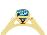 Yellow gold Emerald Cut Cut Channel Set Solitaire Engagement Ring with Four-Prong Setting_4