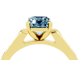 Yellow gold Emerald Cut Cut Channel Set Solitaire Engagement Ring with Four-Prong Setting_4