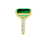 Yellow gold Emerald Cut Cut Channel Set Solitaire Engagement Ring with Four-Prong Setting_5